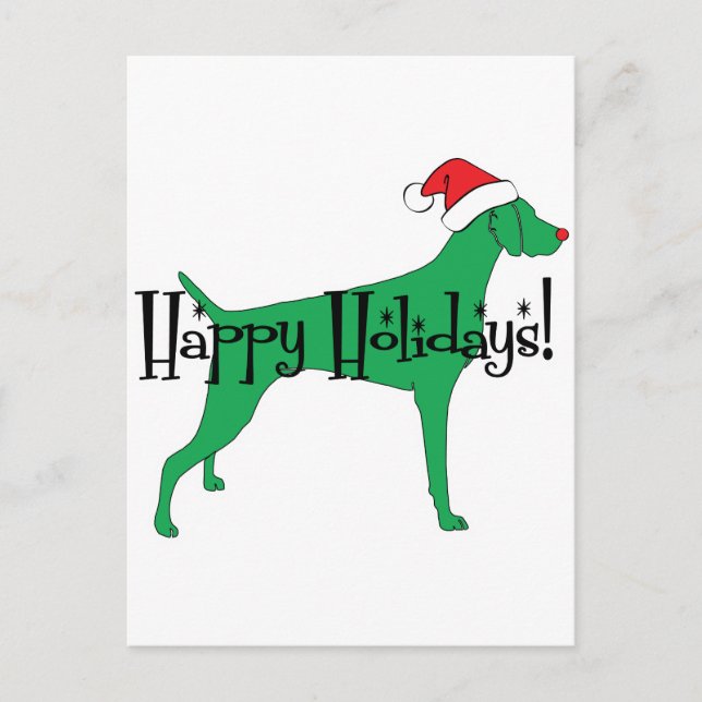 Cartes Pour Fêtes Annuelles Noël de Weimaraner (Devant)
