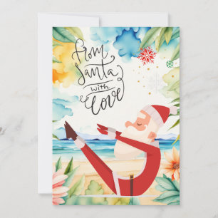 Cartes Pour Fêtes Annuelles Noël de Yoga Père Noël posant Yoga Vacances