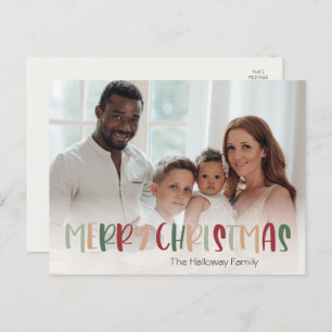 Cartes Pour Fêtes Annuelles Noël décontracté coloré photo complète