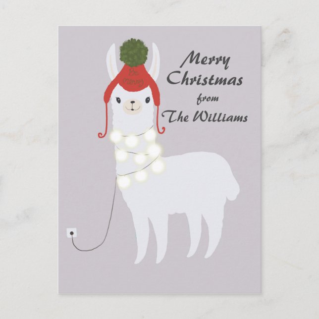 Cartes Pour Fêtes Annuelles Noël dedans branché par lama blanc (Devant)
