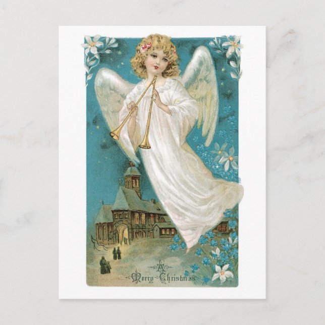 Cartes Pour Fêtes Annuelles Noël démodé, ange (Devant)