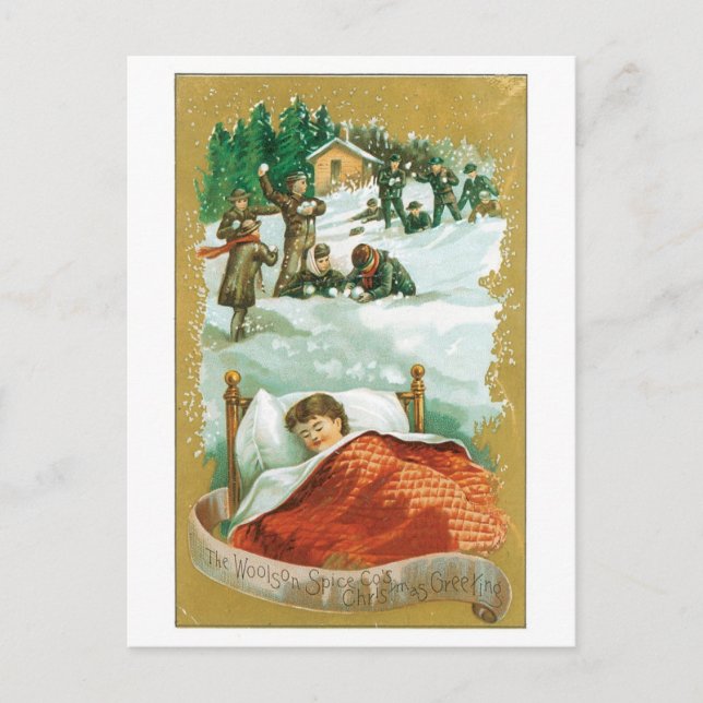 Cartes Pour Fêtes Annuelles Noël démodé, rêve (Devant)