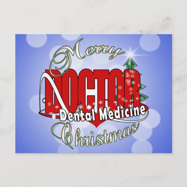 CARTES POUR FÊTES ANNUELLES NOËL DENTISTE DENTAIRE (Devant)