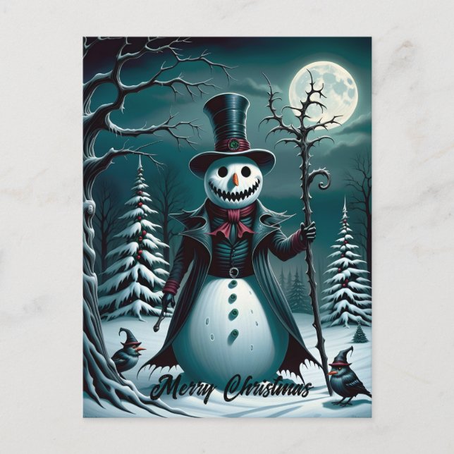 Cartes Pour Fêtes Annuelles Noël Déplaisant de Snowman (Devant)