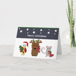 Cartes Pour Fêtes Annuelles Noël des amis de la forêt