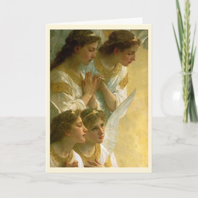 Cartes Pour Fêtes Annuelles Noël des anges de Bouguereau (Devant)