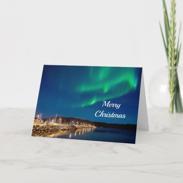 Cartes Pour Fêtes Annuelles Noël des aurores boréales (Devant)