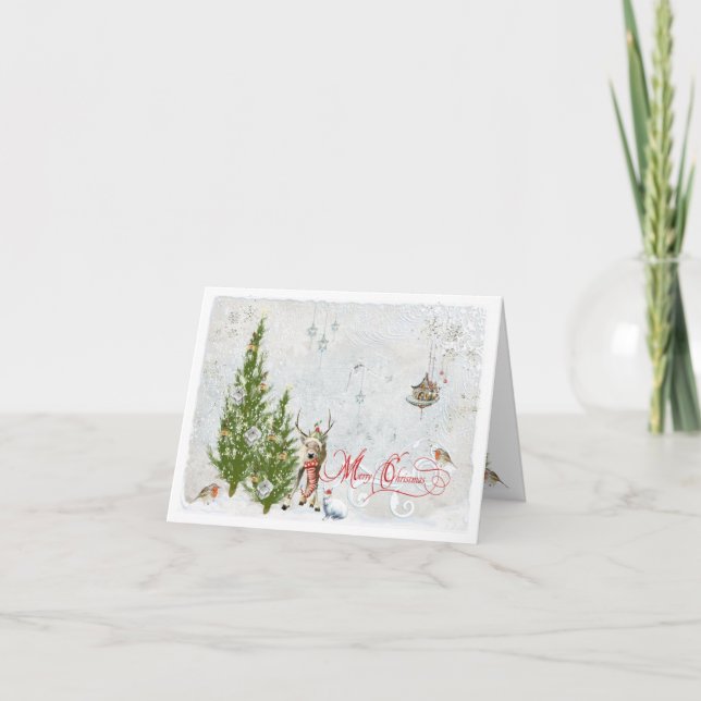 Cartes Pour Fêtes Annuelles Noël des bois (Devant)