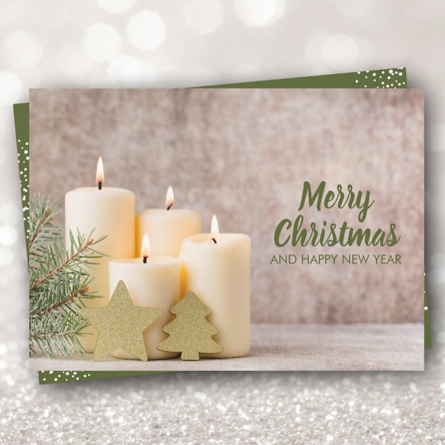 Cartes Pour Fêtes Annuelles Noël des bougies et des pins (Créateur téléchargé)
