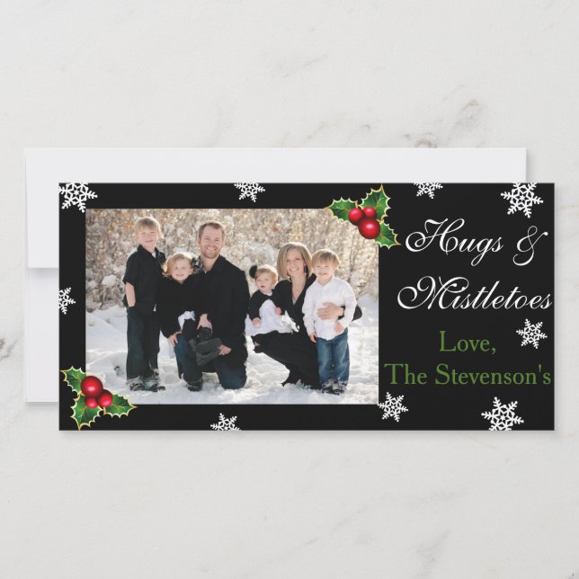 Cartes Pour Fêtes Annuelles Noël des câlins et mélèzes (Devant)