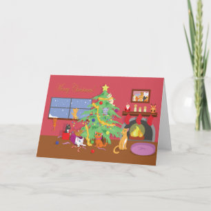 Cartes Pour Fêtes Annuelles Noël des chatons