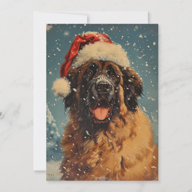 Cartes Pour Fêtes Annuelles Noël des chiens de Leonberger (Devant)