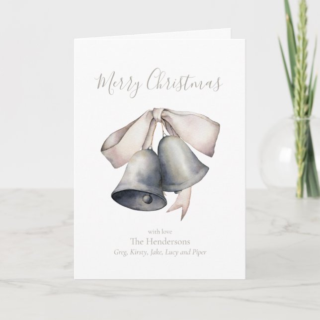 Cartes Pour Fêtes Annuelles Noël des cloches d'argent (Devant)