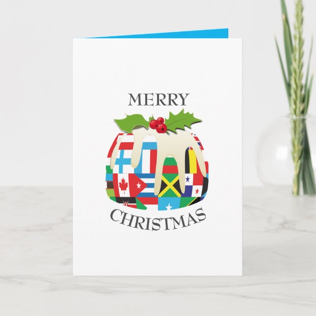 Cartes Pour Fêtes Annuelles Noël des DRAPEAUX DU MONDE (Devant)