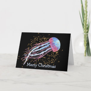 Cartes Pour Fêtes Annuelles Noël des éclaboussures de méduses océaniques