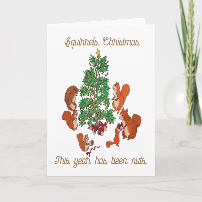 Cartes Pour Fêtes Annuelles Noël des écureuils (Devant)