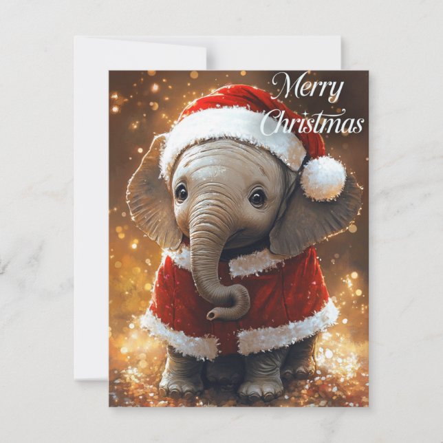 Cartes Pour Fêtes Annuelles Noël des éléphants (Devant)