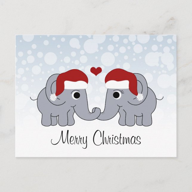 Cartes Pour Fêtes Annuelles Noël des éléphants (Devant)