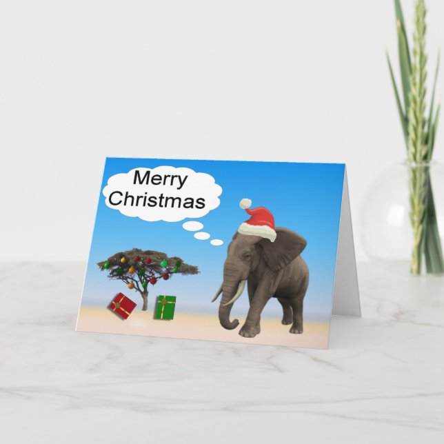 Cartes Pour Fêtes Annuelles Noël des éléphants (Devant)
