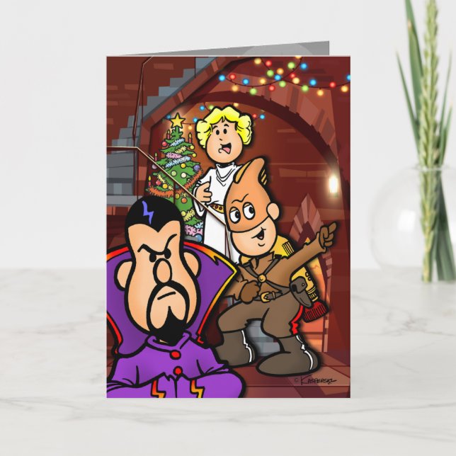 Cartes Pour Fêtes Annuelles Noël des gars de Retro Rocket (Devant)