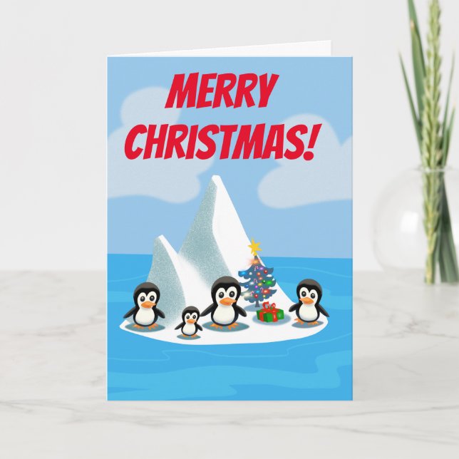 Cartes Pour Fêtes Annuelles Noël des pingouins (Devant)