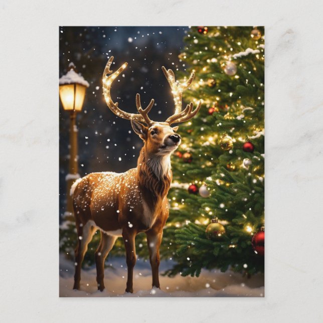 Cartes Pour Fêtes Annuelles Noël des rennes (Devant)