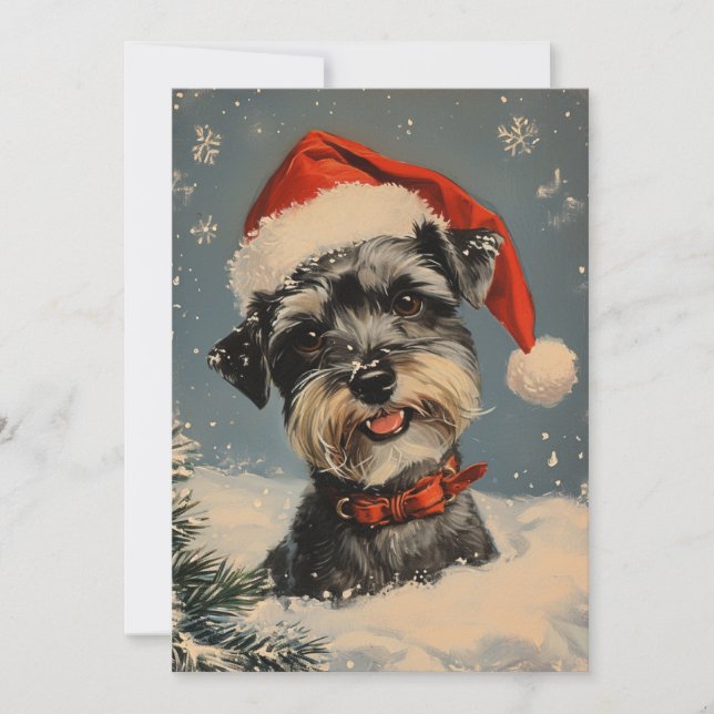 Cartes Pour Fêtes Annuelles Noël des Schnauzer miniatures (Devant)