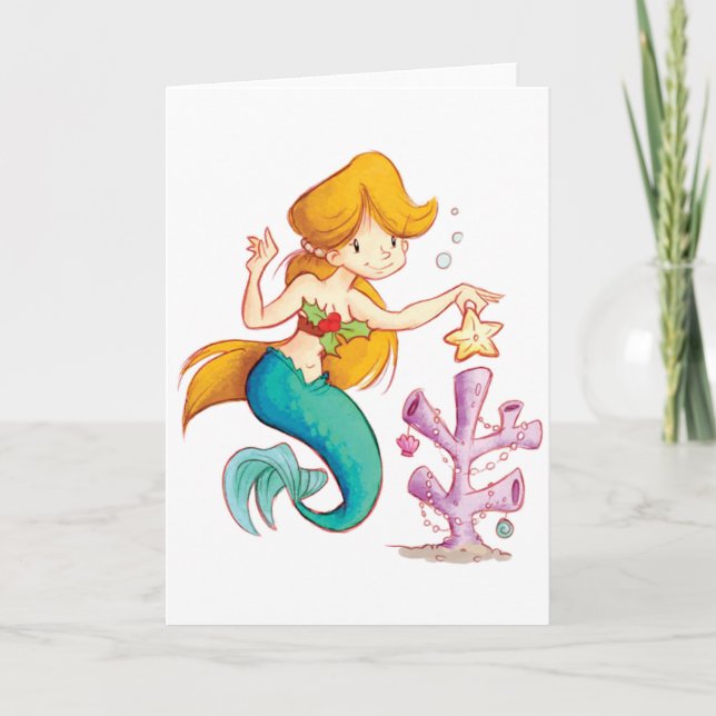 Cartes Pour Fêtes Annuelles Noël des sirènes (Devant)