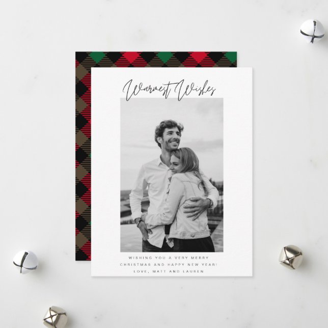 Cartes Pour Fêtes Annuelles Noël des voeux les plus chauds (Devant/Arrière en situation)
