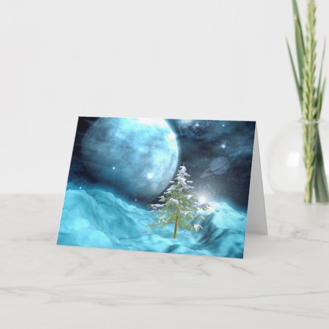 Cartes Pour Fêtes Annuelles Noël d'espace extra-atmosphérique (Devant)