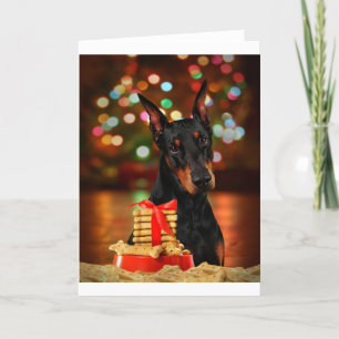 Cartes Pour Fêtes Annuelles Noël Doberman