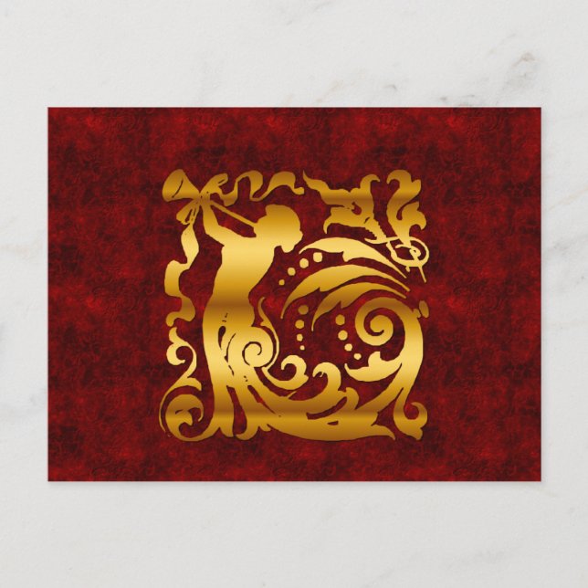 Cartes Pour Fêtes Annuelles Noël doré décoratif (Devant)