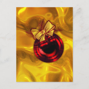 Cartes Pour Fêtes Annuelles Noël doré et rouge en boule