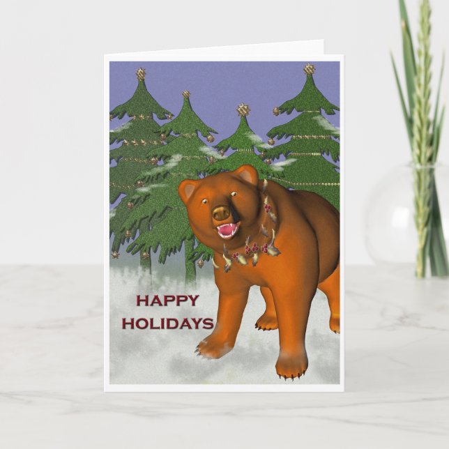 Cartes Pour Fêtes Annuelles noël d'ours (Devant)