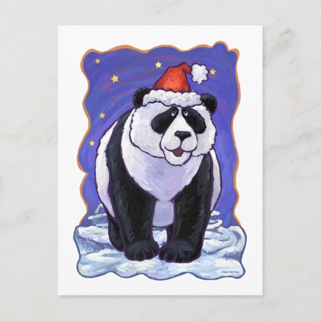 Cartes Pour Fêtes Annuelles Noël d'ours panda (Devant)