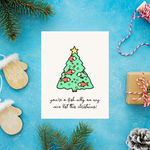 Cartes Pour Fêtes Annuelles Noël Drôle À Thème Poisson
