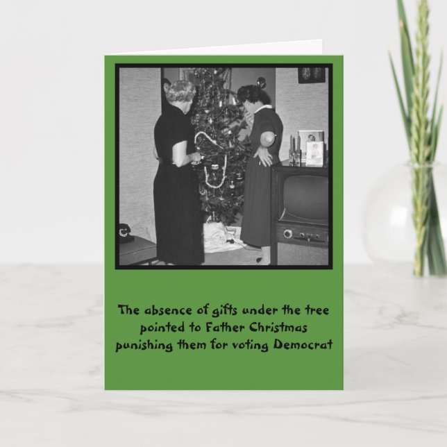 Cartes Pour Fêtes Annuelles Noël drôle anti-démocrates (Devant)