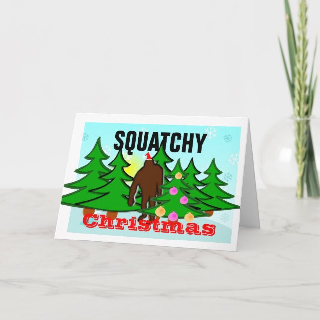 Cartes Pour Fêtes Annuelles Noël drôle Bigfoot de Squatchy de mauvais goût (Devant)
