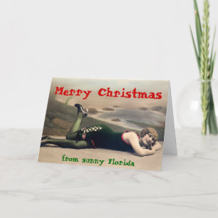 Cartes Pour Fêtes Annuelles Noël drôle de maillot de bain de la Floride