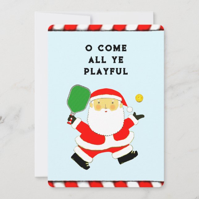 Cartes Pour Fêtes Annuelles Noël drôle de Pickleball (Devant)