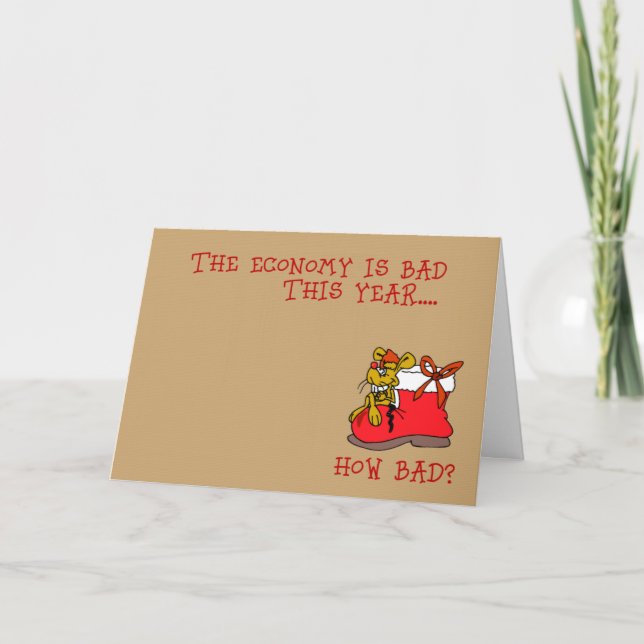 Cartes Pour Fêtes Annuelles Noël drôle d'économie (Devant)