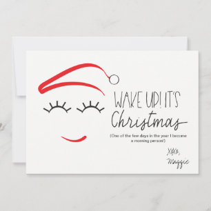 Cartes Pour Fêtes Annuelles Noël drôle, "Réveillez-vous c'est Noël" Lashes