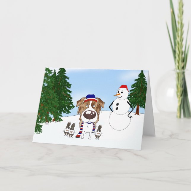 Cartes Pour Fêtes Annuelles Noël du berger australien (Devant)