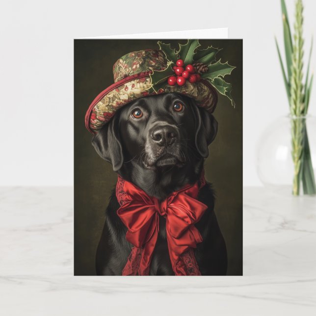 Cartes Pour Fêtes Annuelles Noël du Black Lab de Victoria (Devant)