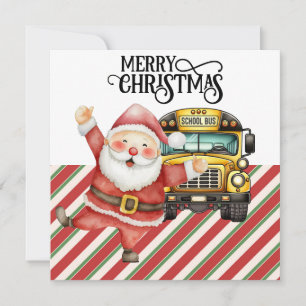 Cartes Pour Fêtes Annuelles Noël du bus scolaire pour chauffeur