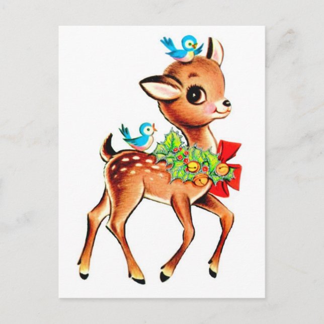 Cartes Pour Fêtes Annuelles Noël du Cerf de Bébé (Devant)