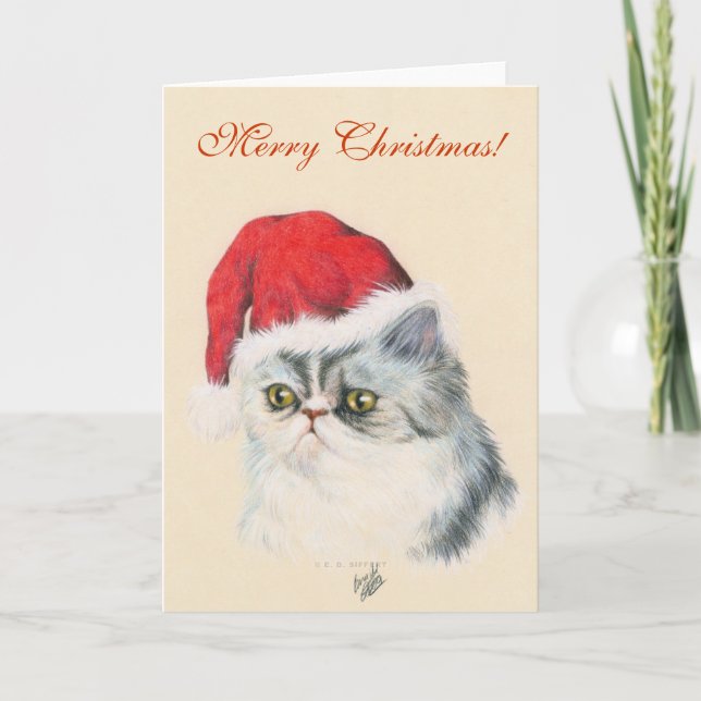 Cartes Pour Fêtes Annuelles Noël du chat (Devant)