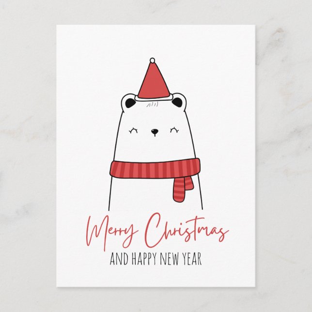 Cartes Pour Fêtes Annuelles Noël du chat drôle (Devant)