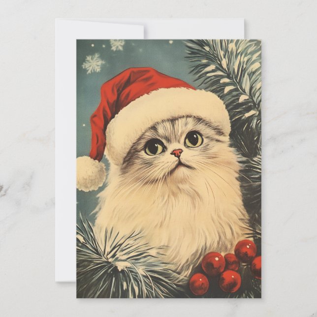 Cartes Pour Fêtes Annuelles Noël du chat perse (Devant)