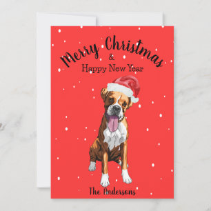 Cartes Pour Fêtes Annuelles Noël du chien de boxe